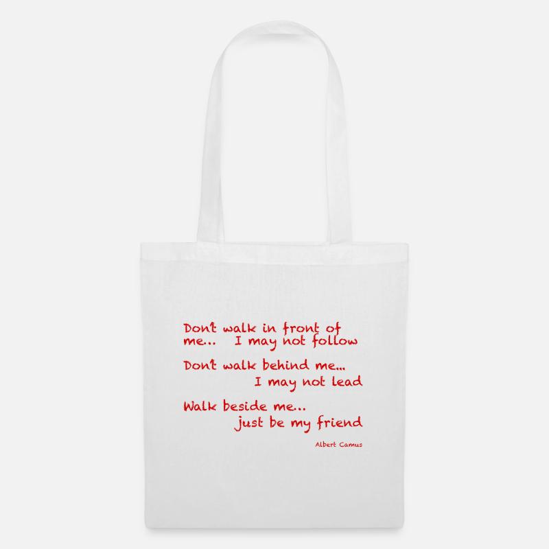 Albert Camus: Dont walk in front of me... I may - Stoffbeutel - Weiß