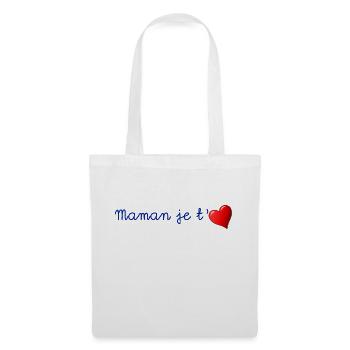 maman je t aime - Sac en tissu - blanc - Devant