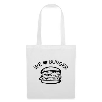 we love burger love food fast food yummy symbol - Tote Bag - white - Front
