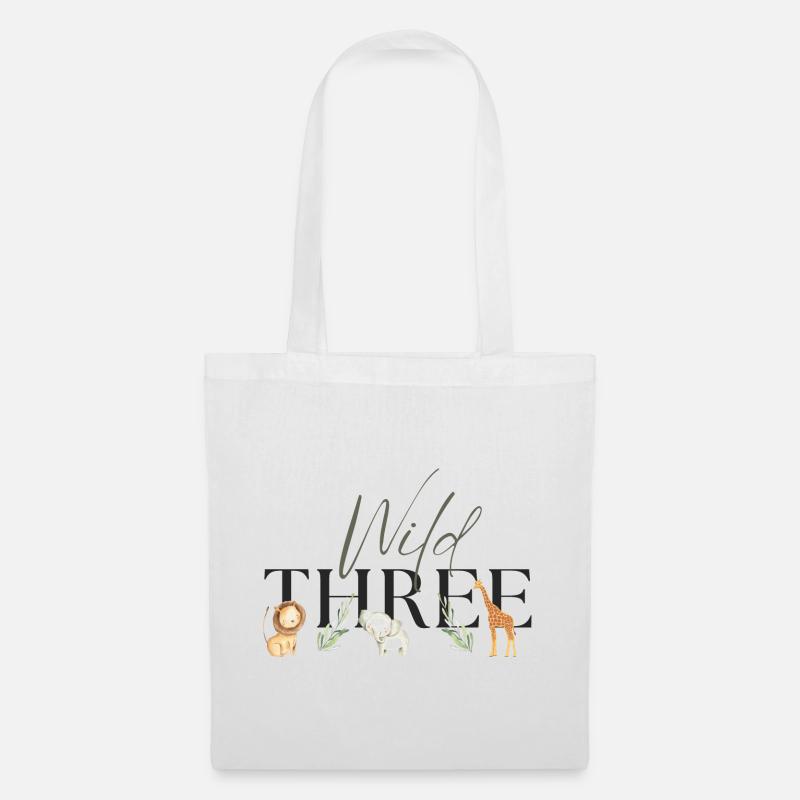 Wild One Safari third three Birthday Geburtstag3 - Stoffbeutel - Weiß