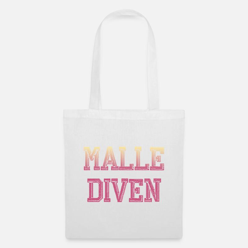 Malle Diven Shirt / Mallorca - Stoffbeutel - Weiß