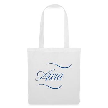 Aura Eleganz Schriftzug - Stoffbeutel - Weiß - Vorne