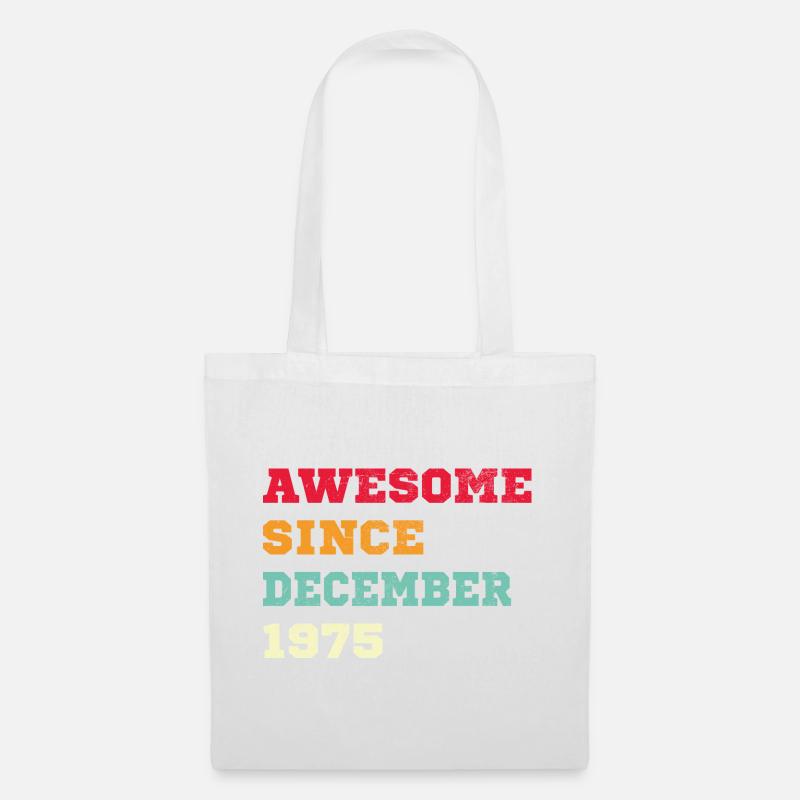1975 Dezember Vintage Geburtstagsgeschenk - Stoffbeutel - Weiß