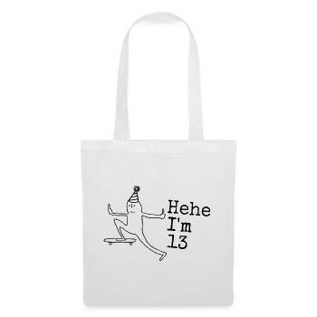 13. Geburtstag Geschenk lustig 13 Jahre 13th  - Stoffbeutel - Weiß - Vorne