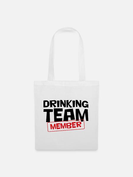 Mitglied des Trinkteams / Alkohol - Stoffbeutel - Weiß