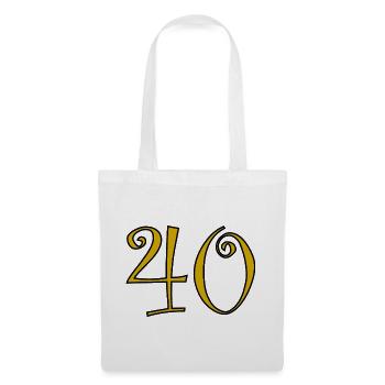 40. 40 ANS. 40e ANNIVERSAIRE. ANNIVERSAIRE 40 ANS. - Sac en tissu - blanc - Devant