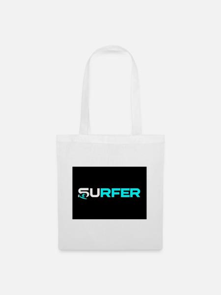 Surfer Neon Text-Logo - Stoffbeutel - Weiß