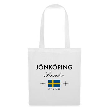 Jönköping Schweden Koordinaten Reise Souvenir - Stoffbeutel - Weiß - Vorne