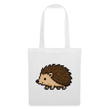 Pixeliger Igel im Retro-Stil - Stoffbeutel - Weiß - Vorne