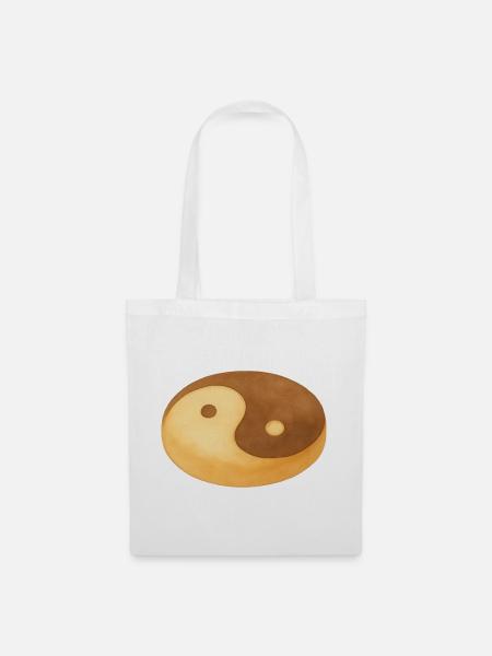 Yin-Yang-Keks - Stoffbeutel - Weiß