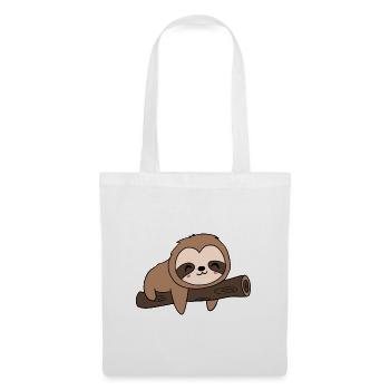 Süßes Faultier - Kawaii - Stoffbeutel - Weiß - Vorne