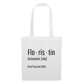 Floristin Substantiv Definition Blumen Geschenk - Stoffbeutel - Weiß - Vorne