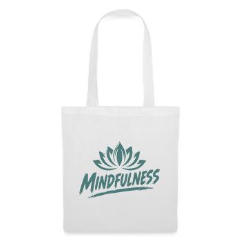 Mindfulness Achtsamkeit Lotusblumen Meditation - Stoffbeutel - Weiß - Vorne