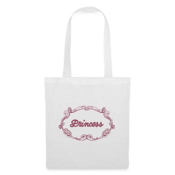 Rosa Prinzessin Schnörkelrahmen - Stoffbeutel - Weiß - Vorne
