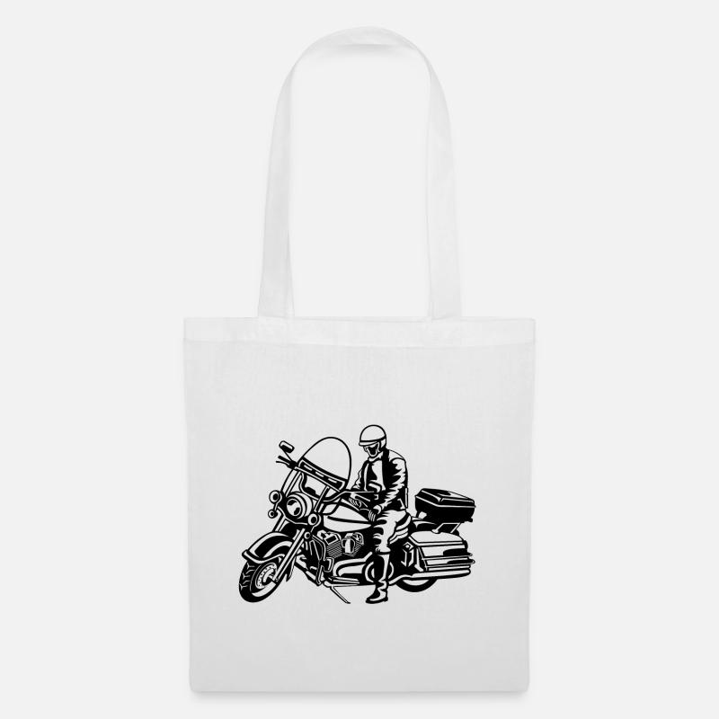 Chopper / Motorcycle 05_schwarz - Tote Bag - white