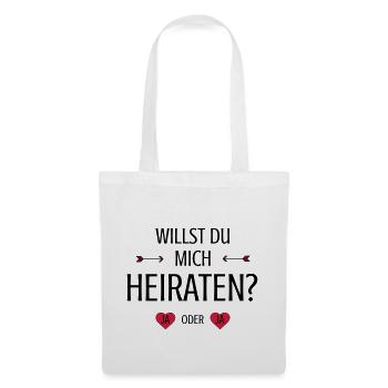 Veux-tu m'épouser demande de mariage en disant - Sac en tissu - blanc - Devant