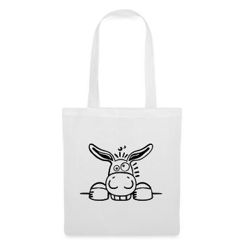 Curieux âne - Sac en tissu - blanc - Devant