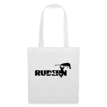 Rudern Schriftzug mit Ruderboot und Ruderer - Stoffbeutel - Weiß - Vorne
