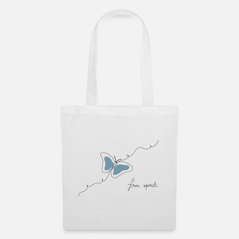Papillon - libre - Sac en tissu - blanc