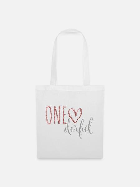 1. Geburtstag Baby Onederful Geschenk - Stoffbeutel - Weiß