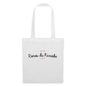T-shirt EVJF "Reines du karaoke" - Sac en tissu - blanc - Devant