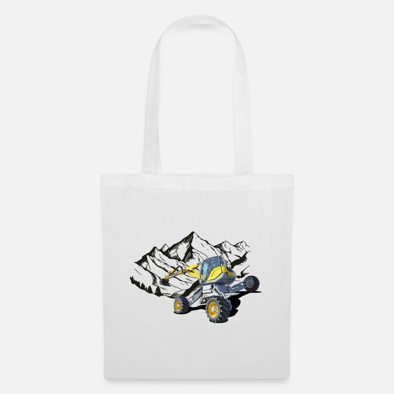 Excavator, walking excavator for difficult terrain - Tote Bag - white