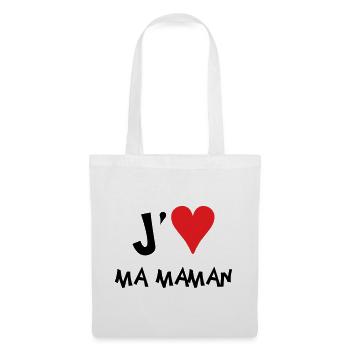 J'aime ma maman - Fête des Mères - Sac en tissu - blanc - Devant