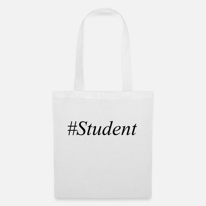 #Student Logo Noir - Sac en tissu - blanc