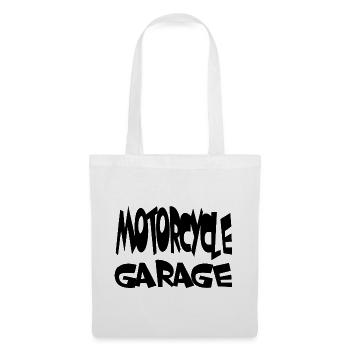 motocyclette - Sac en tissu - blanc - Devant