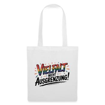 Diversity instead of exclusion - Cool Pride Logo - Tote Bag - white - Front