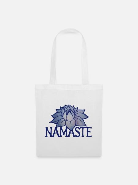 Lotus-Namaste-Blüte - Stoffbeutel - Weiß