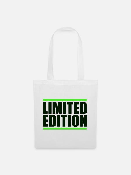 Limitierte Edition Großschrift Neon Grün - Stoffbeutel - Weiß