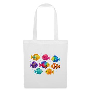 Colorful tropical fish for summer outfits - Tote Bag - white - Front