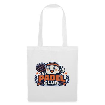 Mascotte du club de padel comique - Sac en tissu - blanc - Devant