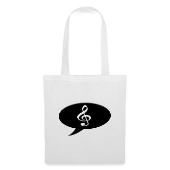 Speech bubble with a g-clef symbol.  - Tote Bag - white - Front