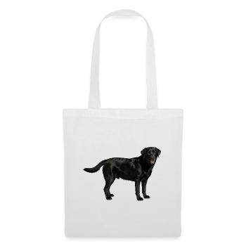 Schwarzer Labrador im Profil - Stoffbeutel - Weiß - Vorne
