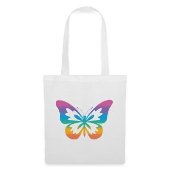 Schmetterling Regenbogen Autismus-Spektrum - Stoffbeutel - Weiß - Vorne