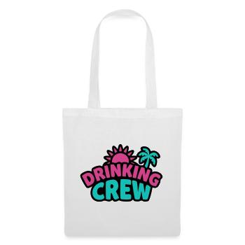 Drinking Crew Schriftzug Logo - Stoffbeutel - Weiß - Vorne