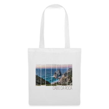 Cabo da Roca in Portugal mit Praia da Ursa Strand - Stoffbeutel - Weiß - Vorne
