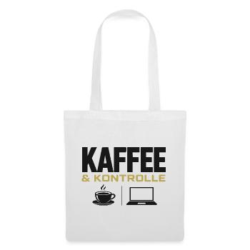 Kaffee & Kontrolle - Stoffbeutel - Weiß - Vorne