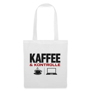 Kaffee & Kontrolle Laptop-Design - Stoffbeutel - Weiß - Vorne