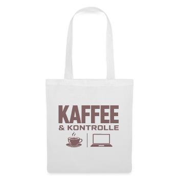Kaffee & Kontrolle Tech-Motiv - Stoffbeutel - Weiß - Vorne