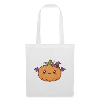Halloween Kürbis - Stoffbeutel - Weiß - Vorne
