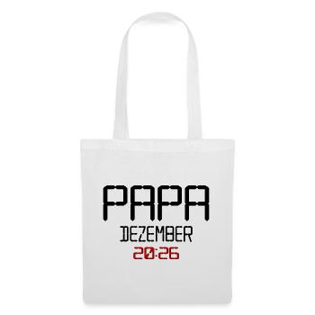 Geburt Baby Papa, Dezember 2026 - Stoffbeutel - Weiß - Vorne