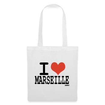 i love Marseille - couleurs personnalisables - Sac en tissu - blanc - Devant