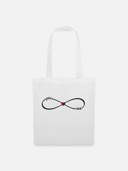 Unendlichkeitssymbol you & me Infinity BFF - Stoffbeutel - Weiß