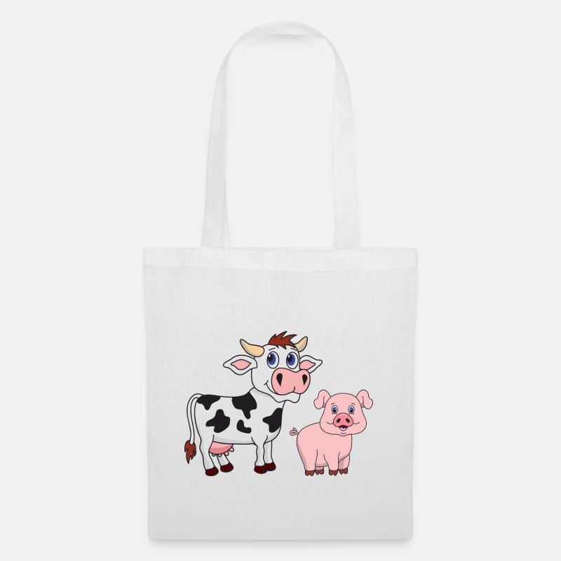 Kuh Schwein - Stoffbeutel - Weiß
