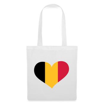 Belgien Herz; Heart Belgium - Sac en tissu - blanc - Devant