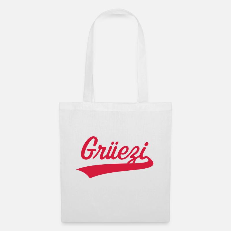 Grüezi Schriftzug (Schweiz / Schwizerdütsch) - Stoffbeutel - Weiß