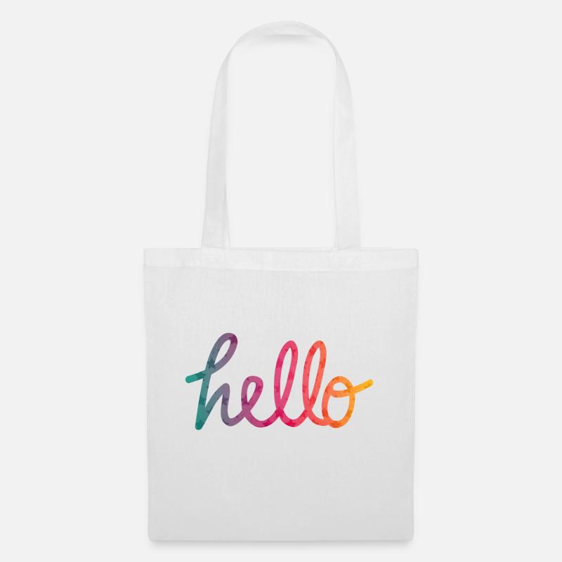 Hello Typography rainbow - Tote Bag - white